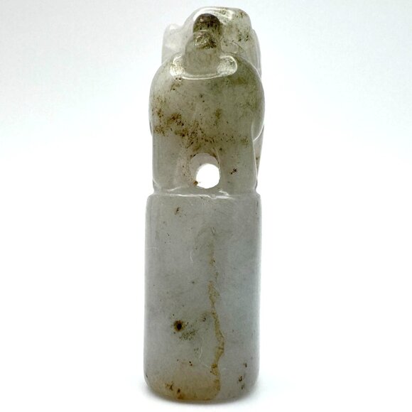 Jade Stone Seal Chop Carving of a Chinese Mythical Beast Foo Dog Vintage #6 - Picture 10 of 10